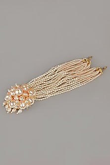 Gold Finish Pearls Maang Tikka
