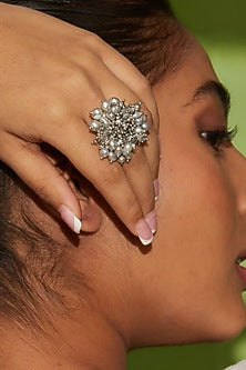 Silver Finish Metallic Ring