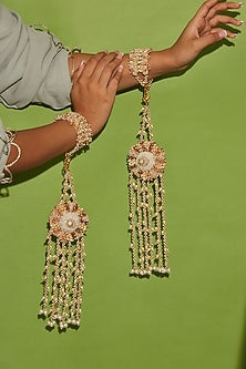 Gold Finish Handcrafted Pearls Kaleera (Set of 1)