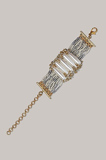 Gold Finish Shell Pearl Bracelet