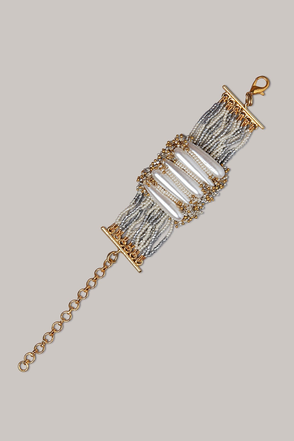 Gold Finish Shell Pearl Bracelet