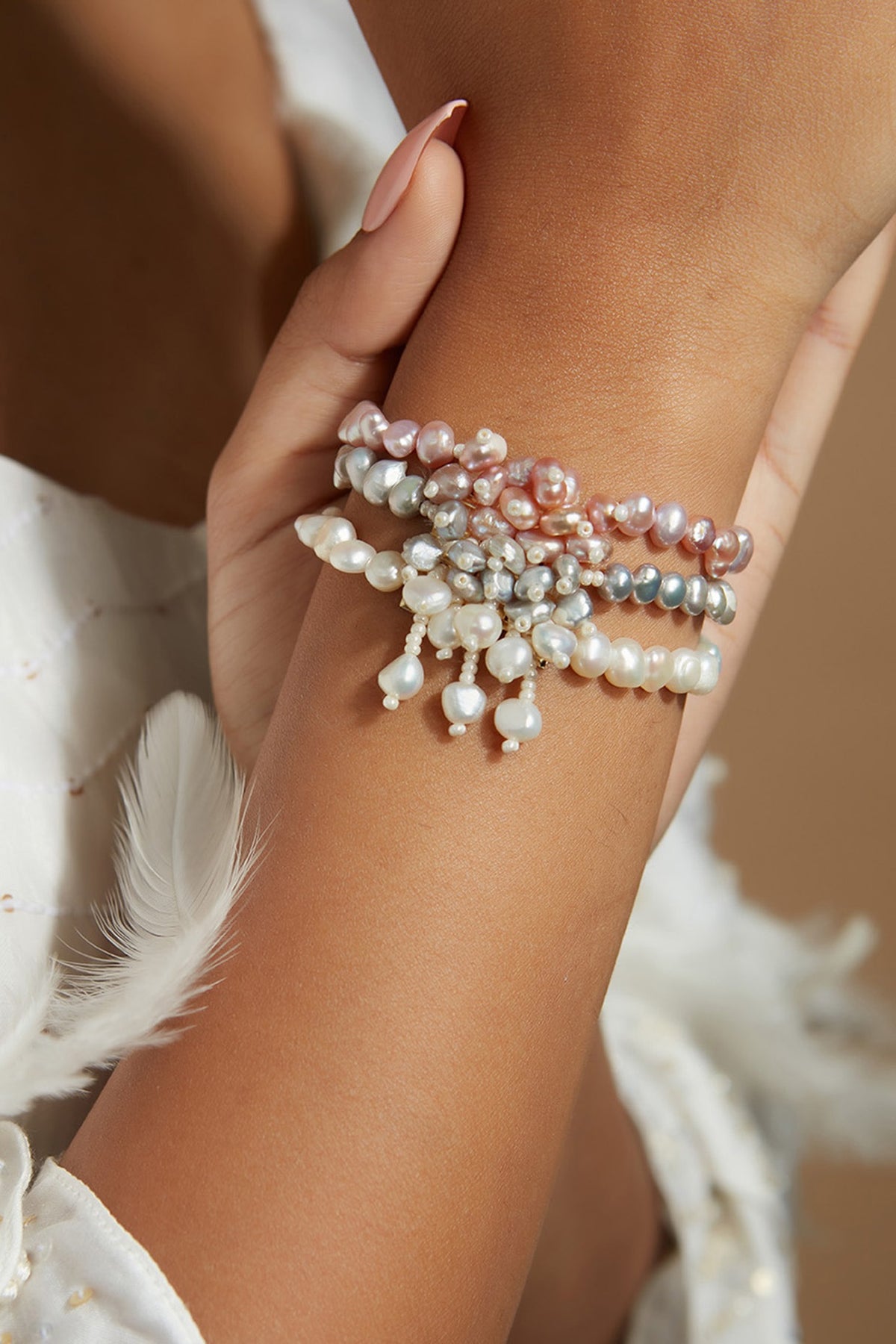 Gold Finish Freshwater Pearl Bracelet