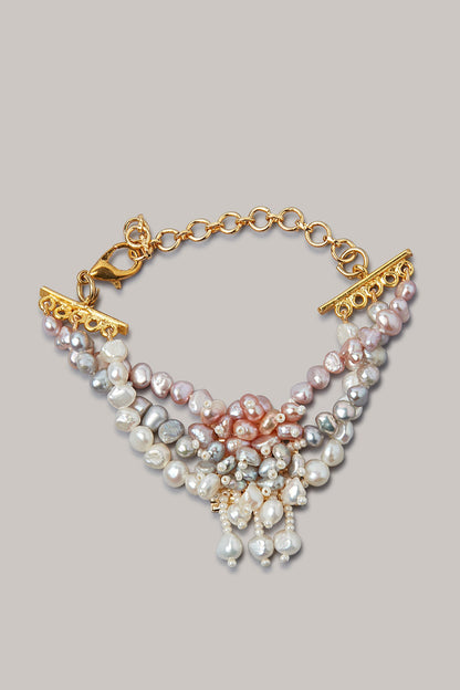 Gold Finish Freshwater Pearl Bracelet