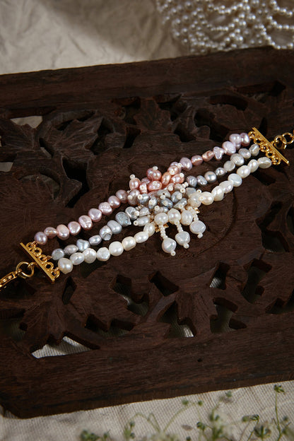 Gold Finish Freshwater Pearl Bracelet