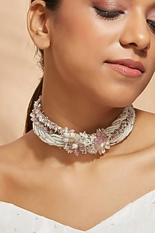 Pink Stone Choker Necklace