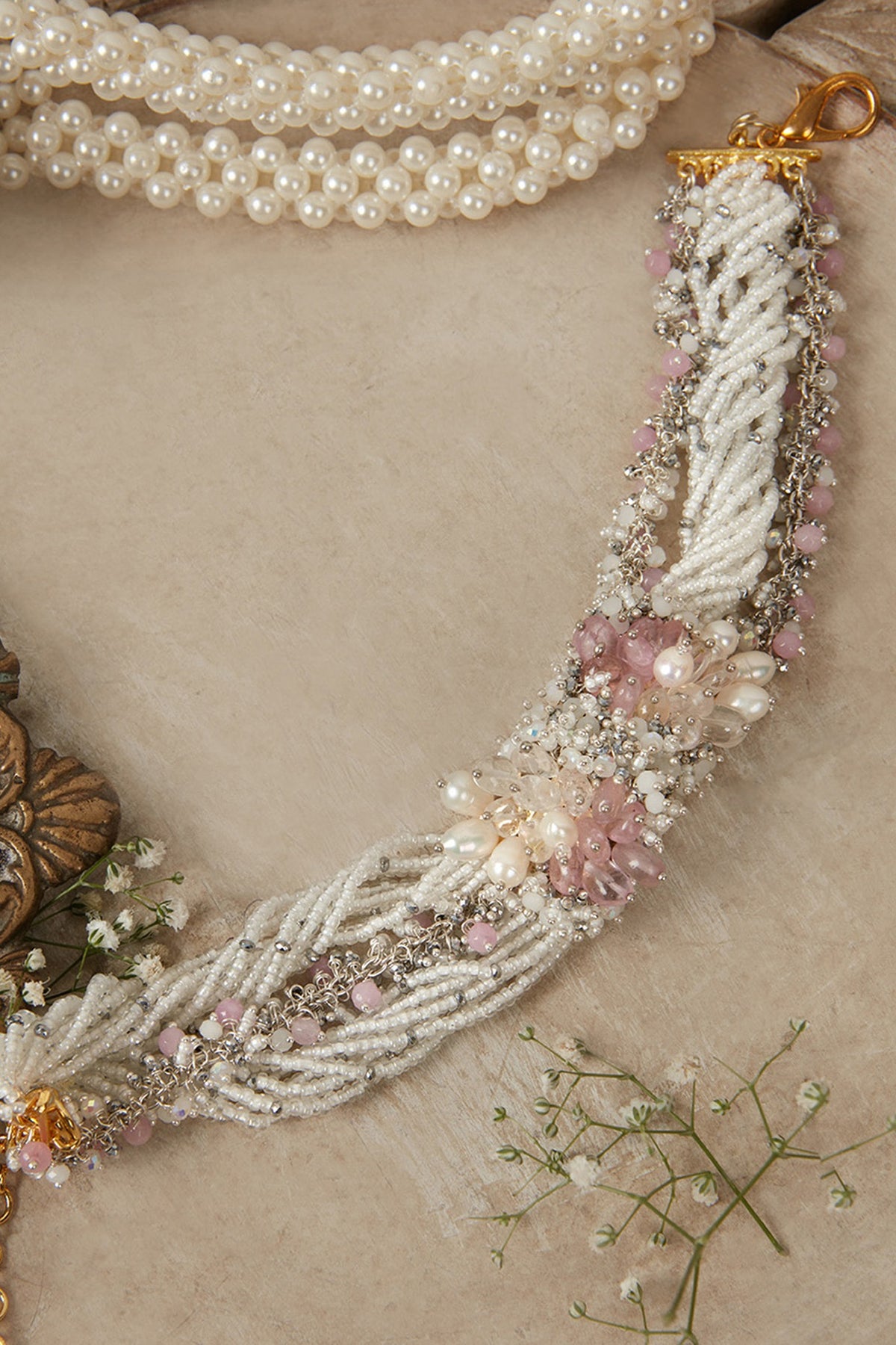 Pink Stone Choker Necklace