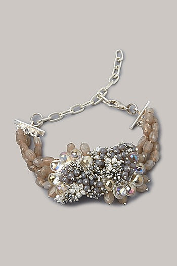 Silver Finish Pearl Bracelet