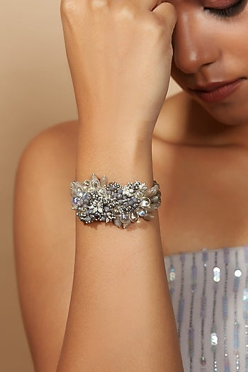 Silver Finish Pearl Bracelet