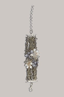 Grey & Off-White Beaded Bracelet