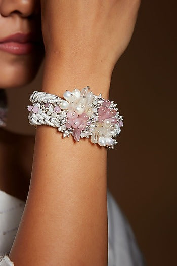 Pink & White Stone Bracelet