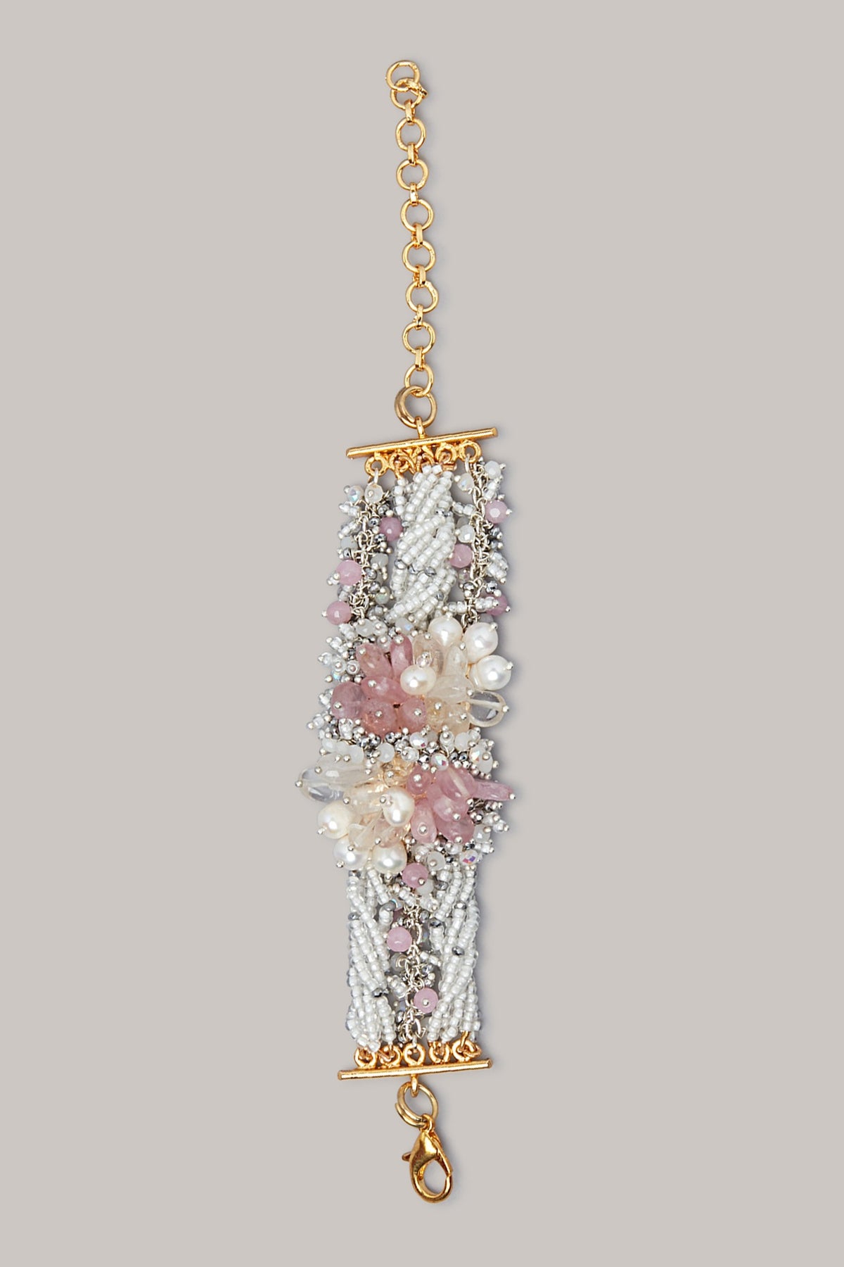 Pink & White Stone Bracelet
