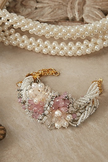 Pink & White Stone Bracelet