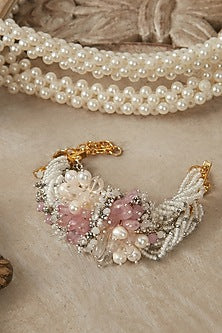 Pink & White Stone Bracelet