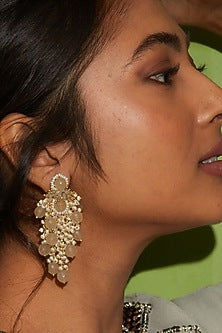 Gold Finish Dangler Earrings