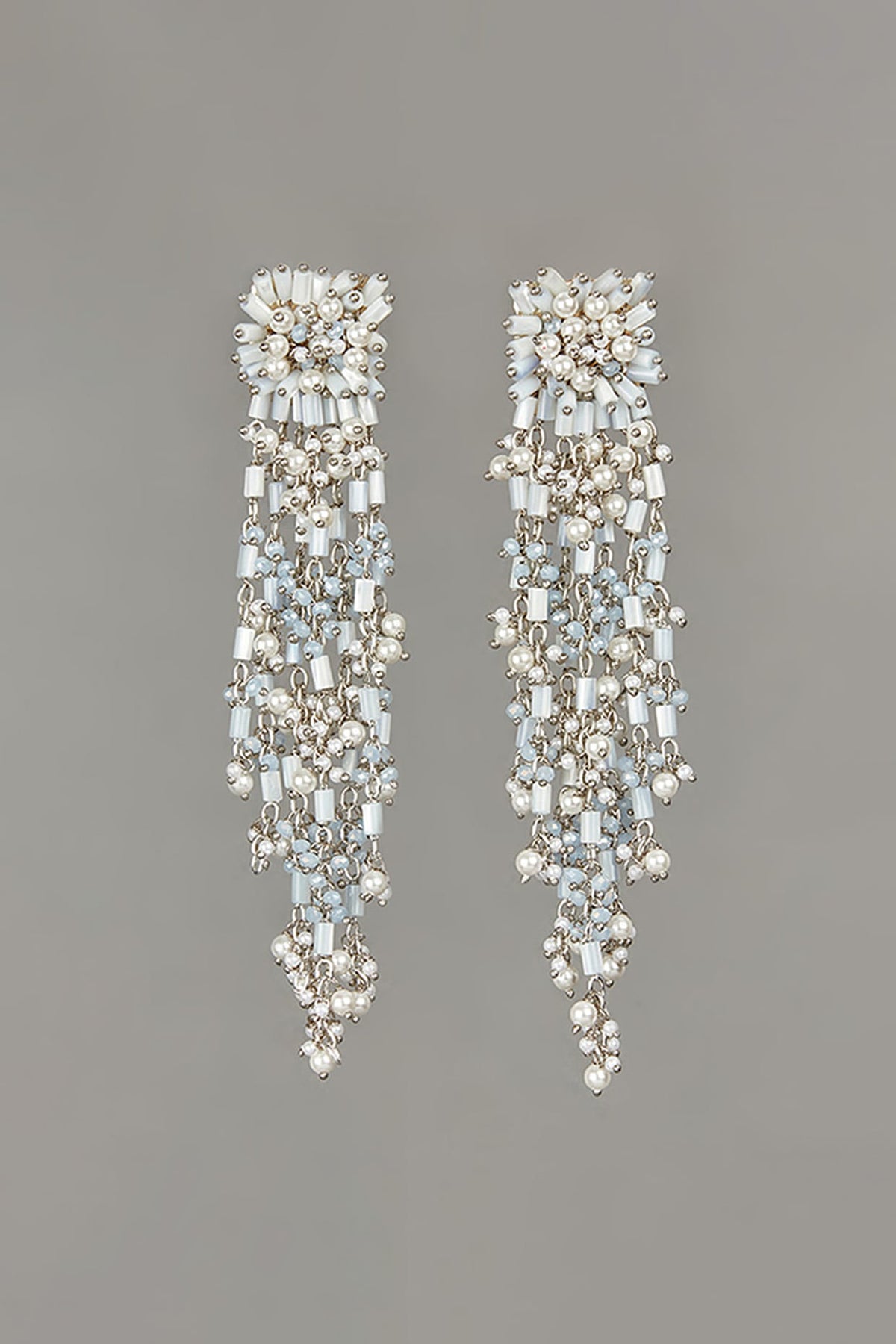 Silver Finish Mother Of Pearl Dangler Earrings