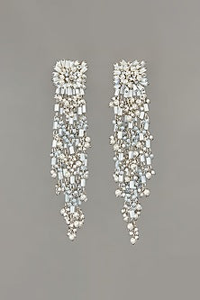 Silver Finish Mother Of Pearl Dangler Earrings