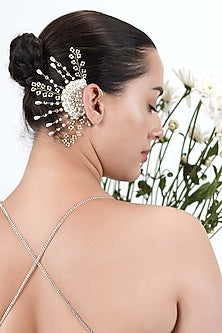 Gold Finish White Pearl Ear Cuff