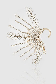 Gold Finish White Pearl Ear Cuff