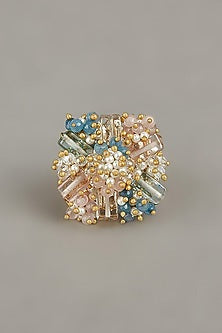 Gold Finish Crystal Ring
