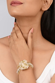 Gold Finish Pearl Bracelet