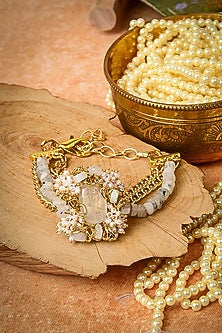 Gold Finish Pearl Bracelet
