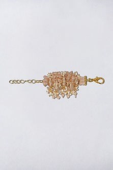 Gold Finish Pearl Crystals & Shell Bracelet
