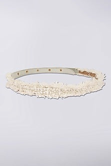 White Finish Adjustable Waist Belt