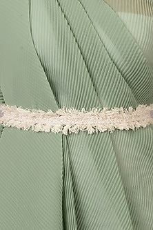 White Finish Adjustable Waist Belt