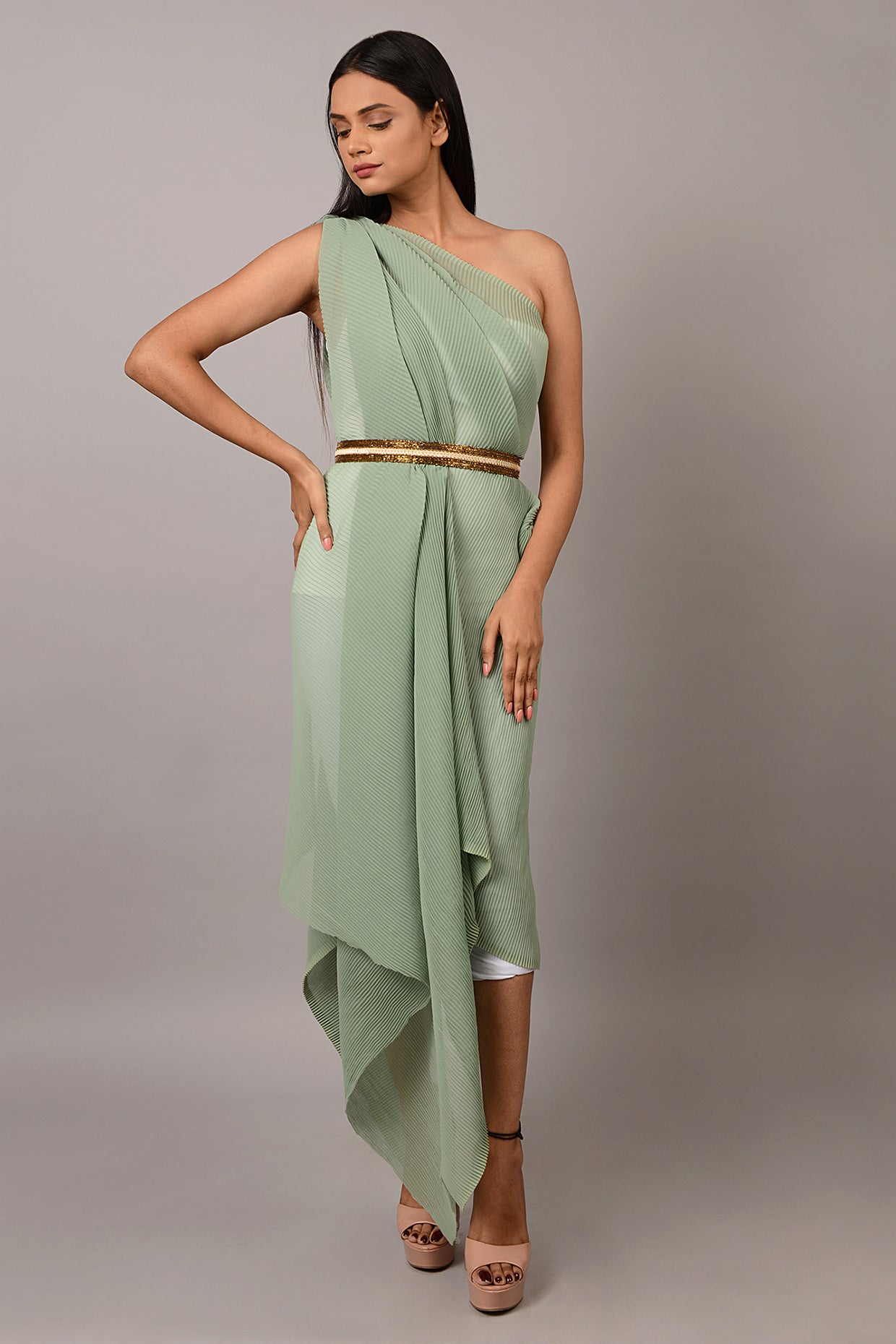 Dark Copper Pearl Shell Waist Belt