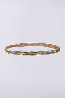 Silver Finish Waist Belt With Shell Pearls