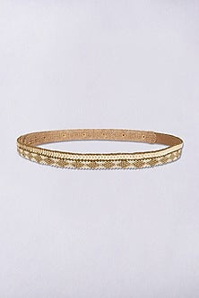 Gold Finish Embellished Waist Belt