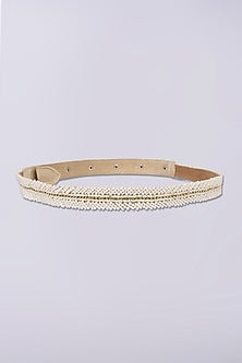 Silver Finish Pearl Waist Belt