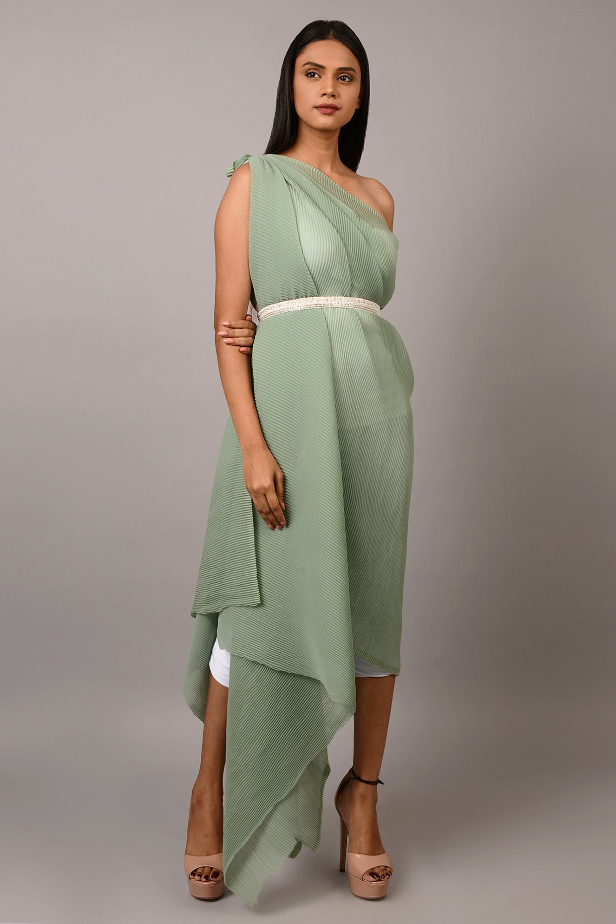 White Finish Pearl Waist Belt