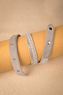 White Finish Pearl Waist Belt