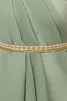 Gold Finish Handcrafted Belt With Shell Pearls