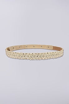 White Beaded Waist Belt