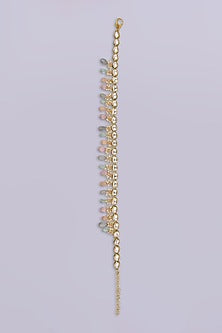 Gold Finish Multi-Colored Stone Choker Necklace