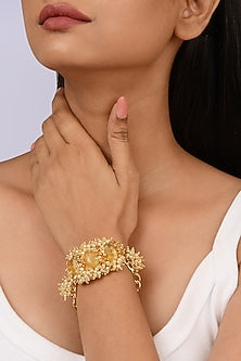 Gold Finish Semi Precious Stone Bracelet