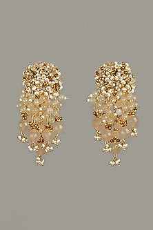 Gold Finish Mother Of Pearl Dangler Earrings