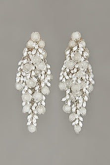 Silver Finish Mother Of Pearl Dangler Earrings