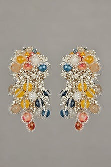 Gold Finish Mother Of Pearl Earrings