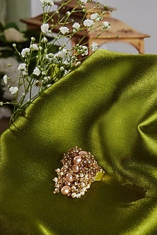 Gold Finish Shell Pearl Ring