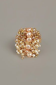Gold Finish Shell Pearl Ring