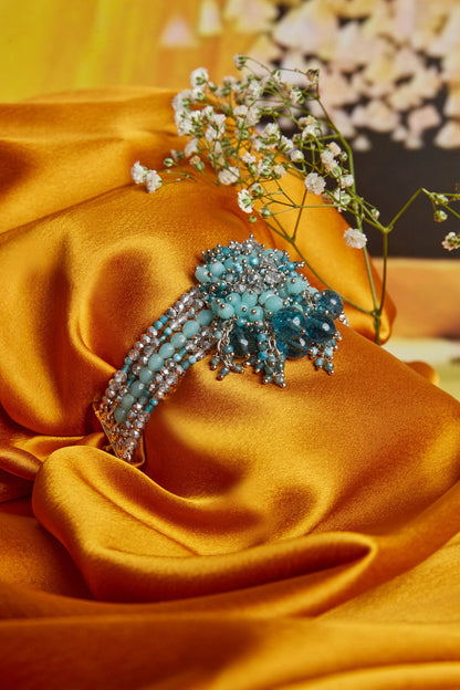 Gold Finish Semi-Precious Stones Bracelet