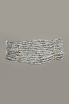 Gold Finish Semi-Precious Stones Choker Necklace Set