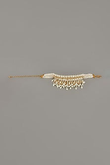 Gold Finish Pearls & Beads Choker Necklace