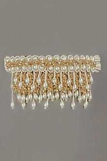 Gold Finish Pearls & Beads Choker Necklace