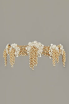 Gold Finish Handcrafted Pearls Choker Necklace