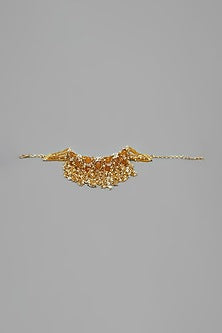Gold Finish Semi-Precious Stones Choker Necklace
