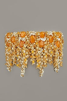 Gold Finish Semi-Precious Stones Choker Necklace
